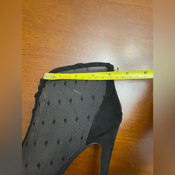 Black Mesh Peep Toe Heels - Picture 7 of 13